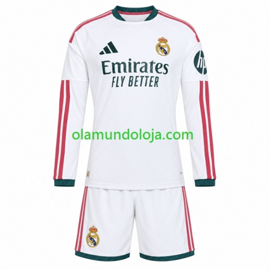 Camisola Real Madrid Criança Equipamento Primeiro 2026-2027 Manga Comprida